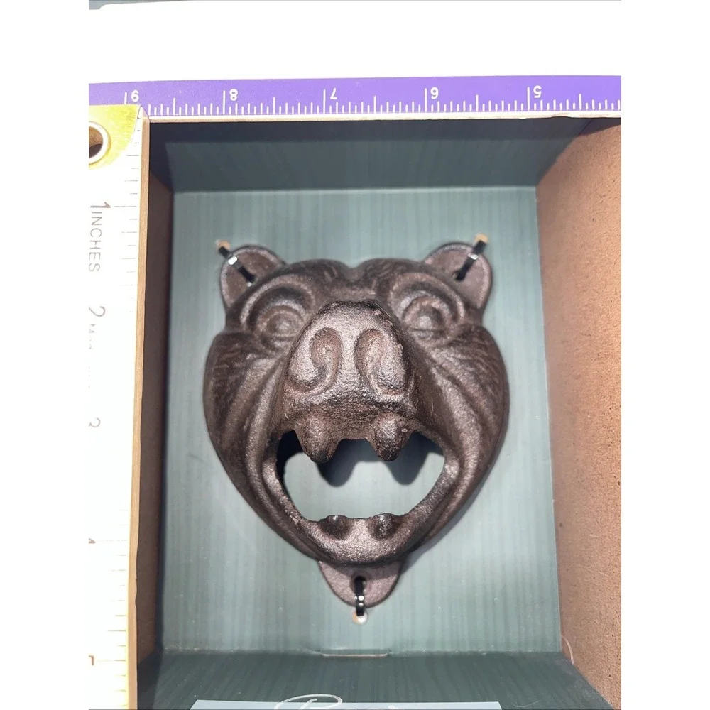 Cast Iron Bear Wall Mounted Bottle Opener NIB Includes Mounting Hardware